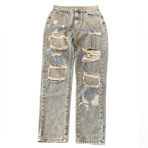 SHEIN Destroyed Hi Rise Mom Jeans - size Medium